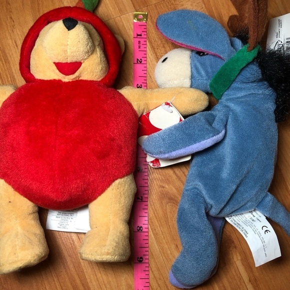 WINNIE The Pooh Dress Up Apple Costume Plush-Reindeer Eeyore Plush Mini Bean Bag - Picture 7 of 9